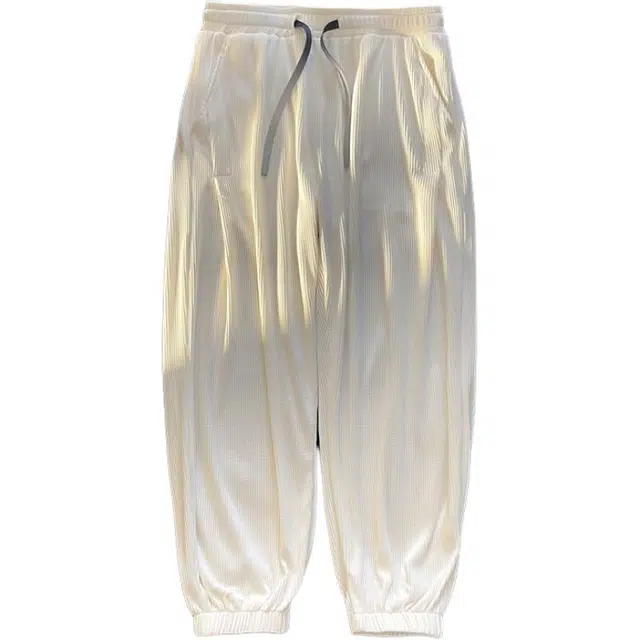 顶峰保罗 肌理感直筒束脚长裤子潮流凉感舒适宽松小众运动百搭休闲裤 男女同款