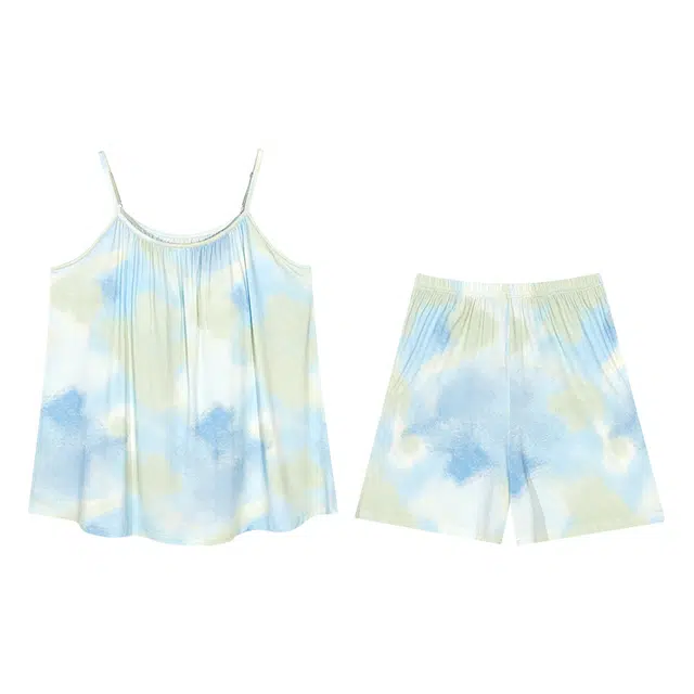 向薇 性感吊带女夏季可外穿莫代尔女生带胸垫一体家居服睡衣套装 女款