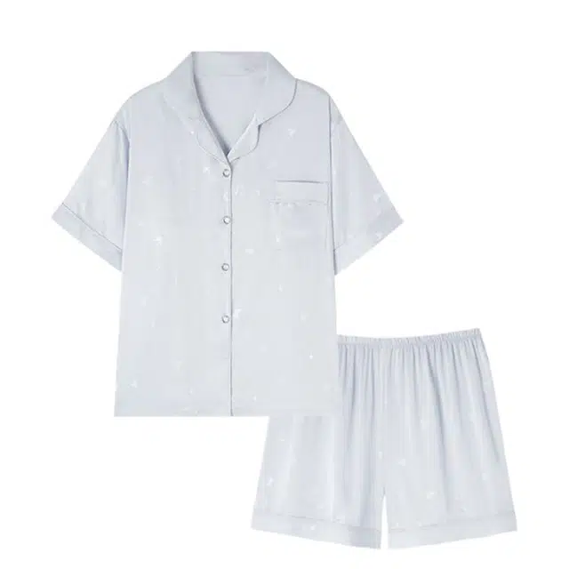 俏韵 翻领甜美风宽松短袖家居服可外穿睡衣套装 女款