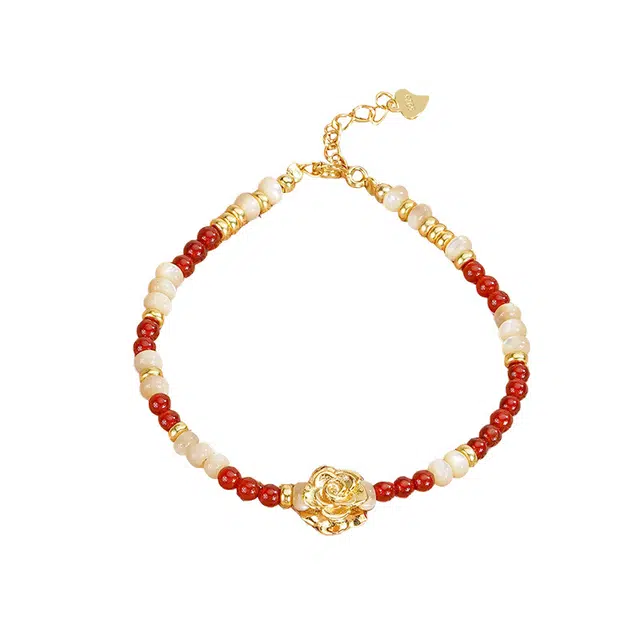 年年喜 复古国潮小众精致串珠手饰#好运 玛瑙 玉石手链 女款