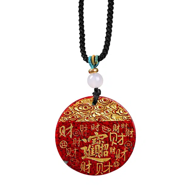 镯钰瑭 招财进宝玄学新中式国潮时尚民族风 事业有成 节节高升 学业顺利手工随机编绳 #好运 朱砂 项链 男女同款情侣款