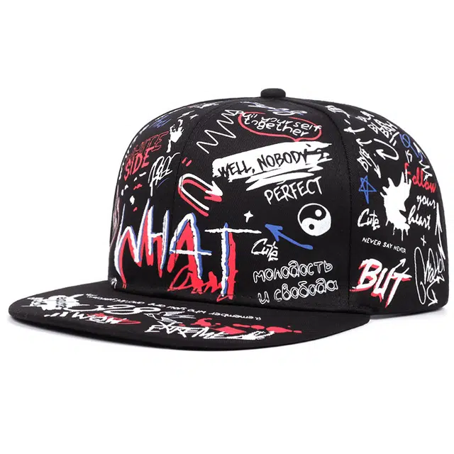 山一丸 卡通涂鸦潮人帽子个性街头潮流 腈纶 棒球帽 男女同款情侣款