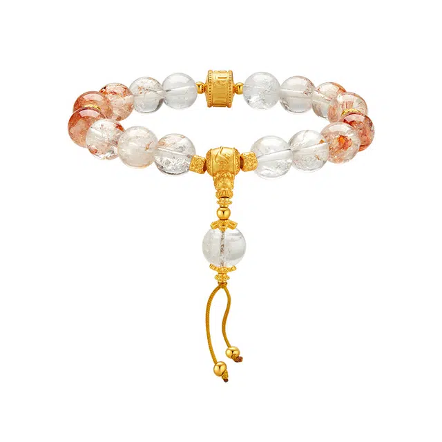 周大生 吸金招米寓意美好天然 白水晶 手串 女款