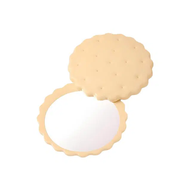 顽顽 巧克力化妆镜迷你饼干梳妆镜随身便携美妆镜折叠圆形公主镜子