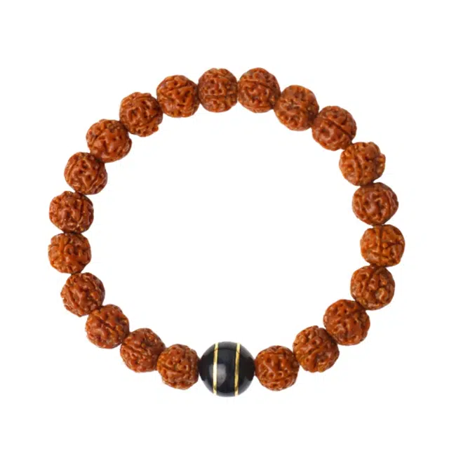 宣华意 新中式国潮配饰包浆玉化盘龙纹文玩佛珠 金刚菩提 手串 男女同款情侣款