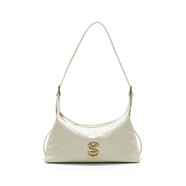 西木汀 从前 高级感小众设计百搭通勤松弛感 牛皮 腋下包斜挎单肩包 女款 米白色/咖啡色/深邃黑