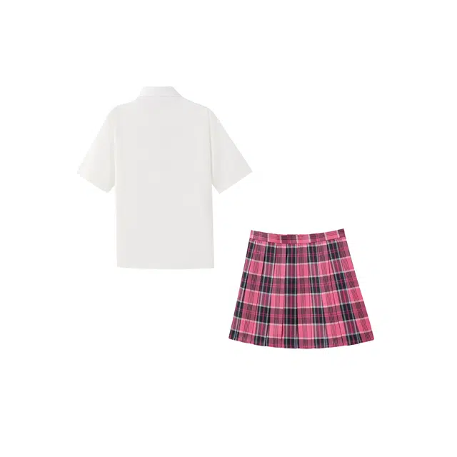 花山家的猫 校供甜美纯欲学姐口袋短袖衬衫百褶裙制服 女款