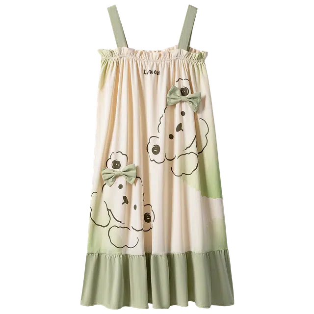 梦特娇 夏季 舒适亲肤圆领睡裙 女款 花色