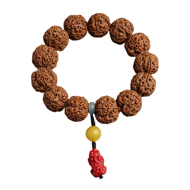 宣华意 新中式国风文玩佛珠尼泊尔五瓣精品貔貅 金刚菩提 手串 男女同款情侣款