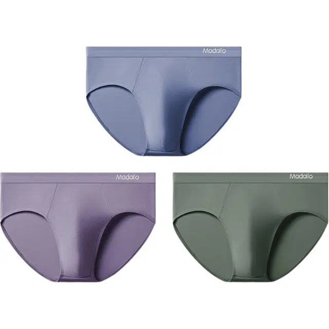 莫代尔 纯棉透气中腰纯色简约内裤 男款