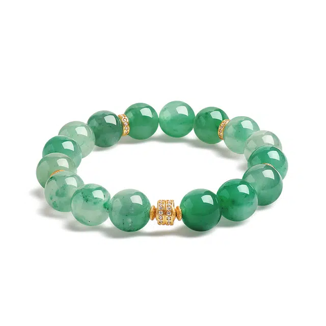 【腕间山水】 印象眸 新中式小众设计精致简约气质高级感时尚素圈转运珠圆珠单圈 礼盒包装#好运 非洲翠 手串 男女同款情侣款