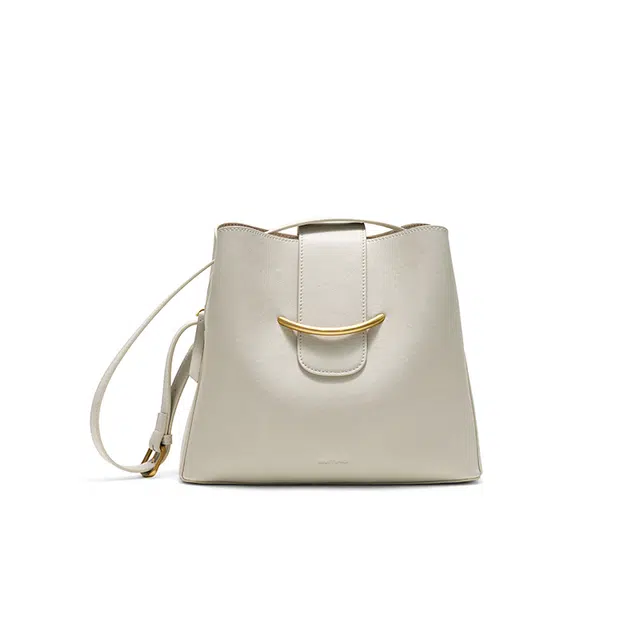 西木汀 即刻 小众设计高级感水桶包精致百搭休闲通勤 牛皮 单肩包 女款 米白色/可可棕/深邃黑