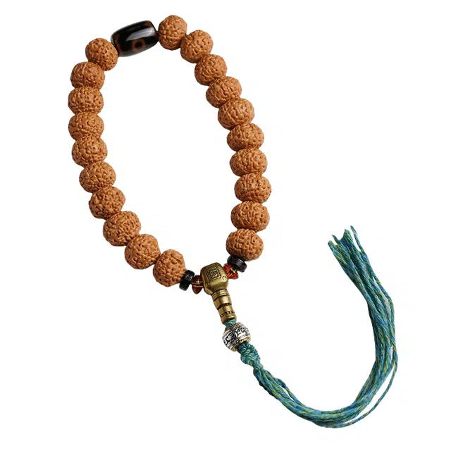 宣华意 中式国风天珠配饰精品七八九瓣盘玩佛珠转运珠#好运 金刚菩提 手串 男款