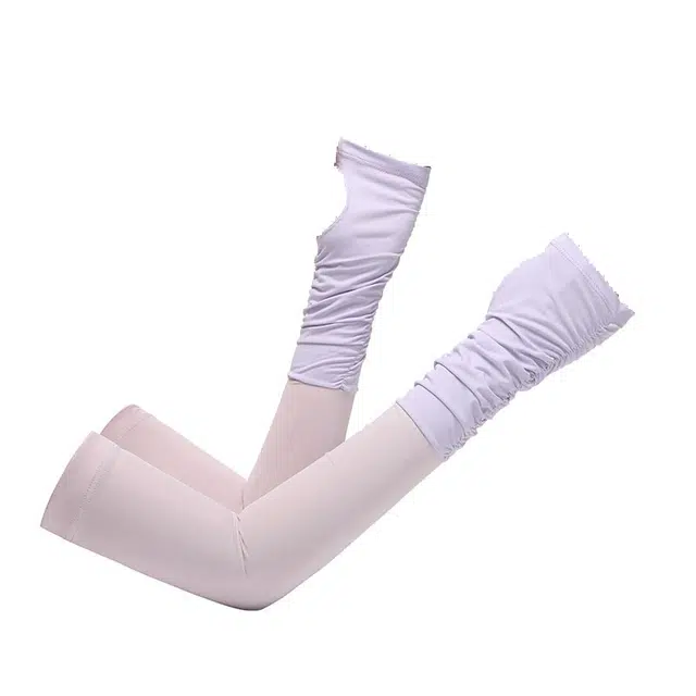 木林森 冰凉轻薄透气防紫外线户外运动遮阳 冰丝 防晒袖 男女同款情侣款