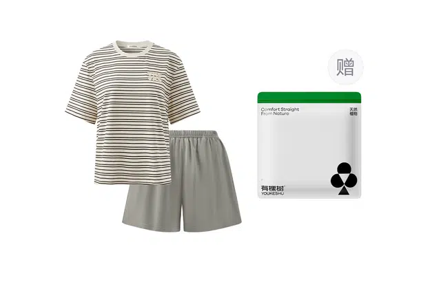 有棵树 可居家可外穿家居服柔软亲肤舒适轻薄宽松休闲百搭短袖睡衣套装 女款 礼袋装