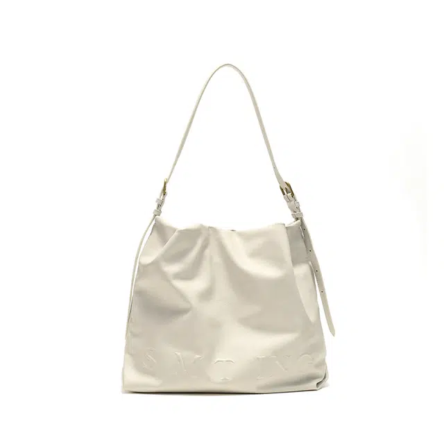 西木汀 篇章 小众设计高级感通勤大容量休闲百搭通勤 牛剖层革 水桶包单肩包 常规 女款 可可棕/米白色