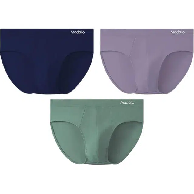 莫代尔 冰丝抗菌透气纯色简约中腰内裤 男款