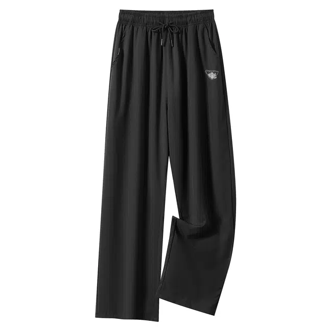 加菲猫家族 简约基础款卡通动漫加菲猫纯色直筒垂感速干舒适吸湿排汗宽松弹力中腰休闲裤 男女同款