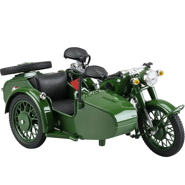 卡威 摩托车挎斗边三轮机车 成品模型