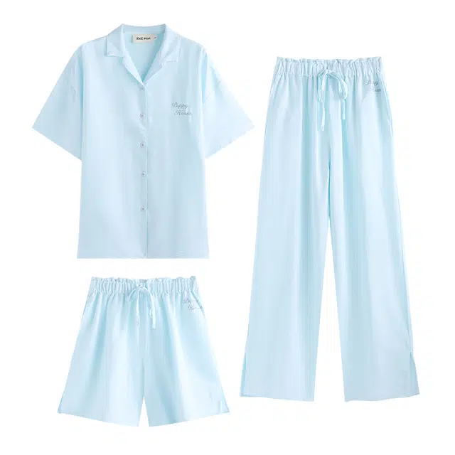 侘町 纯色提花柔软透气亲肤睡衣礼盒 女款