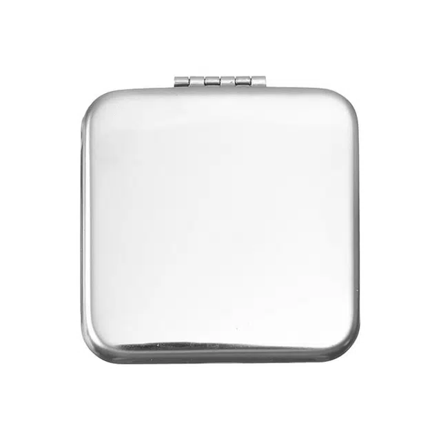 顽顽 金属翻盖镜不锈钢双面折叠随身便携圆镜补妆化妆镜