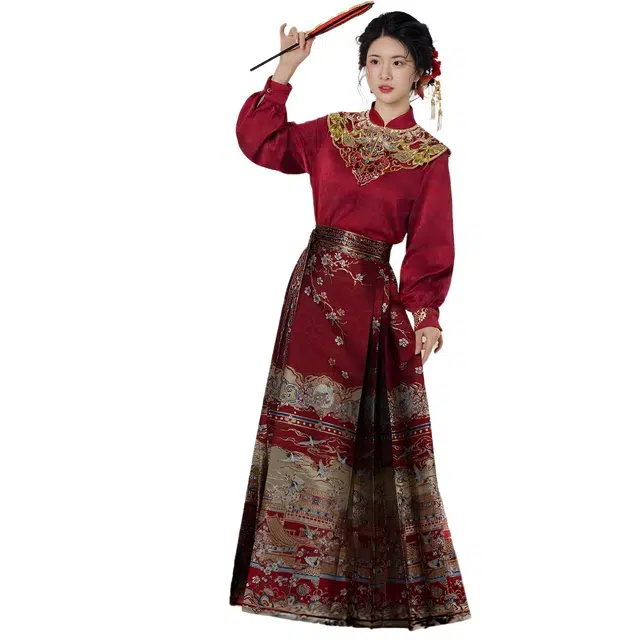 织造司 云肩衬衫明制妆花马面裙订婚服敬酒服长袖汉服 女款