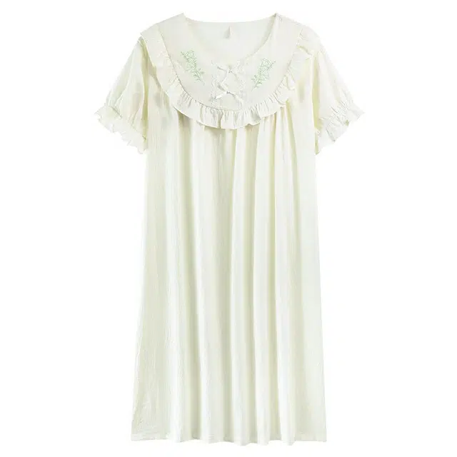 俏韵 圆领可爱短袖家居服带胸垫家居服可外穿睡裙 女款