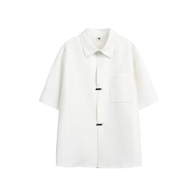 欧路得 纯色薄款高级短袖衬衫 男款