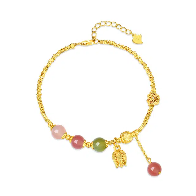 周百福 铃兰蝴蝶  小众简约高质感气质通勤 精致爱情美满甜蜜天然 多色水晶 手链 男女同款情侣款