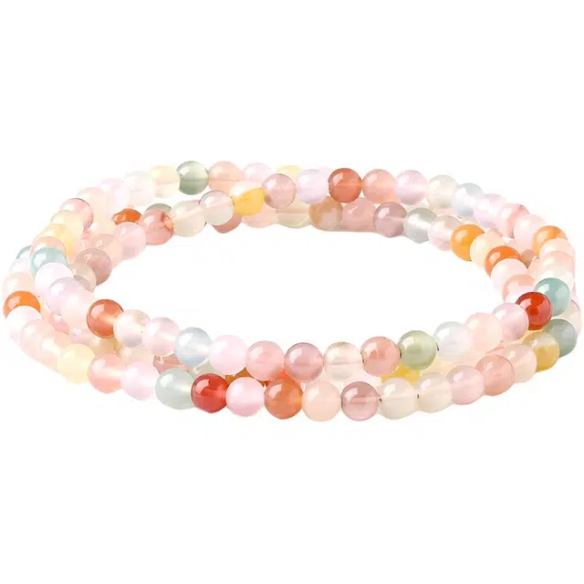 老庙 夏日多巴胺彩色玉石多圈 甜美少女设计清新简约温柔气质百搭#好运上岸 玛瑙 手串 女款