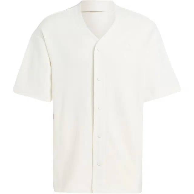adidas Lounge Piqu Terry Baseball Shirt V