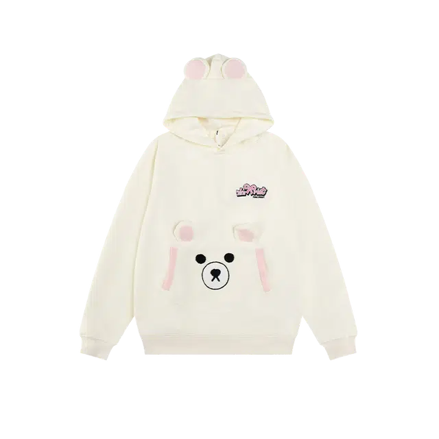 奇迹街区 潮牌美式小熊连帽宽松慵懒风百搭外套卫衣 男女同款