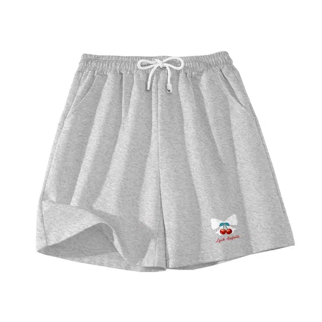 棉致 樱桃蕾丝蝴蝶结简约个性系带弹性舒适吸湿透气纯棉轻薄宽松基础通勤休闲短裤 女款