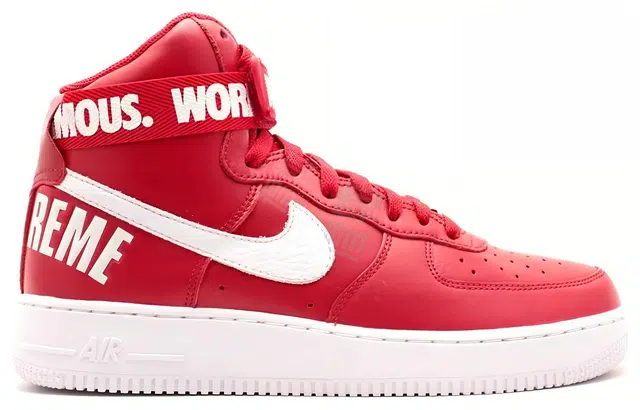 Supreme x Nike Air Force 1 World Famous Red
