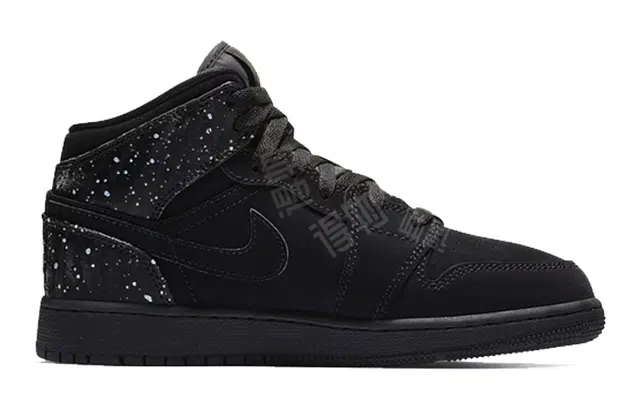Jordan Air Jordan 1 Mid Black Rush Pink White Splatter
