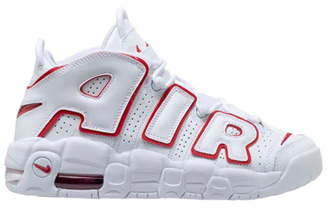 Nike Air More Uptempo White Varsity Red Outline"
