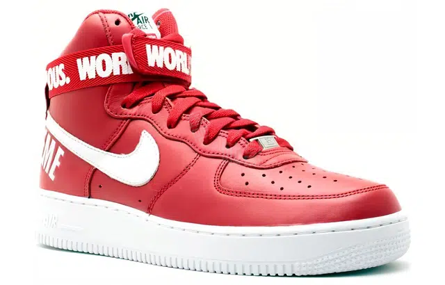 Supreme x Nike Air Force 1 World Famous Red
