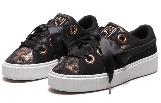 PUMA Platform Low Black Gold