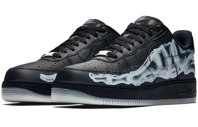 Nike Air Force 1 Skeleton 'Black on Black'