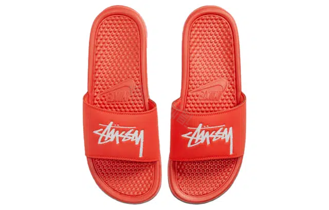 Stussy x Nike Benassi Habanero Red