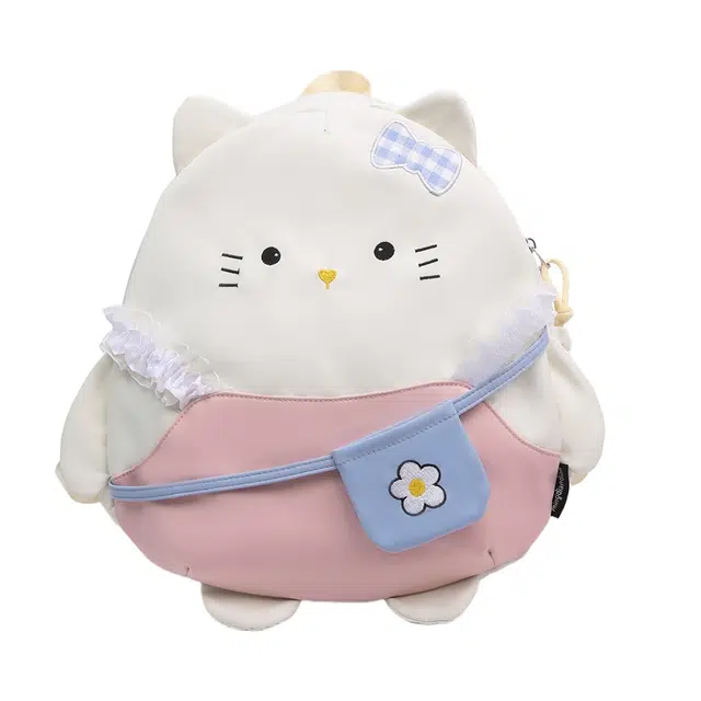 帕克熊 日系萌萌喵可爱卡哇伊 尼龙 背包双肩包 女款 粉色/蓝色