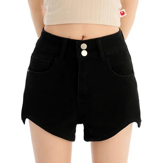 玫丝朵 美式复古设计时尚百搭热裤牛仔短裤 女款