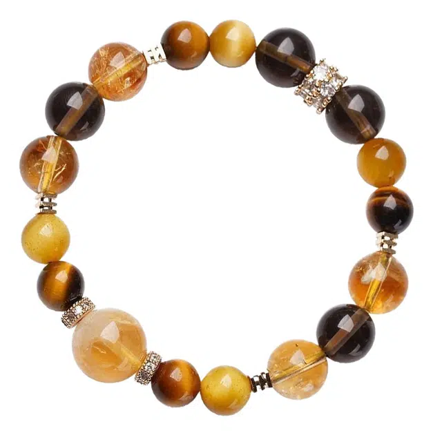 骊碧 【招财小能手·转运手饰】金霸大综合金虎眼轻奢风实用高档浪漫有意义 仪式感 琉璃 手串 女款