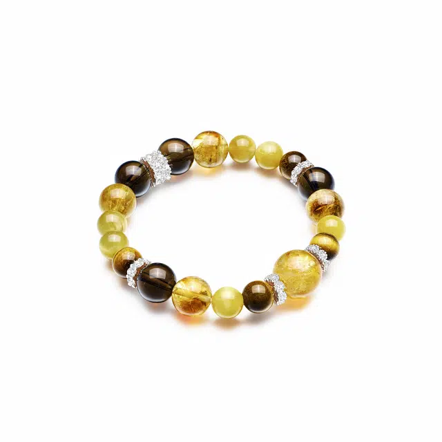 曼卡龙 财运守恒 好运天然 茶晶 手串 女款