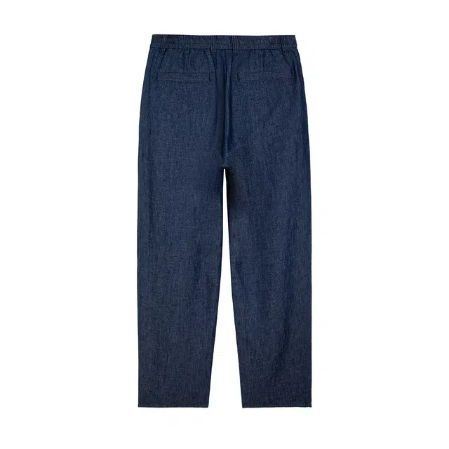 丹宁哲学 高档汉麻棉混纺夏季薄款透气宽松单褶牛仔裤 男款