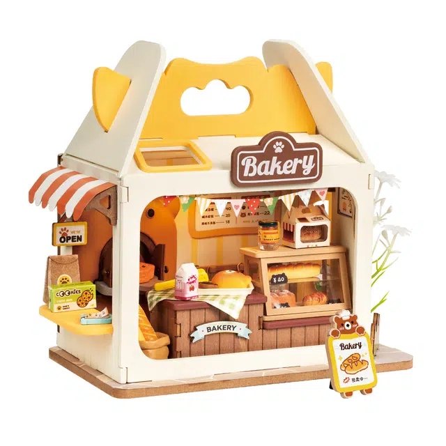 一合鸽 熊仔家 手工小屋面包盒子 拼装模型