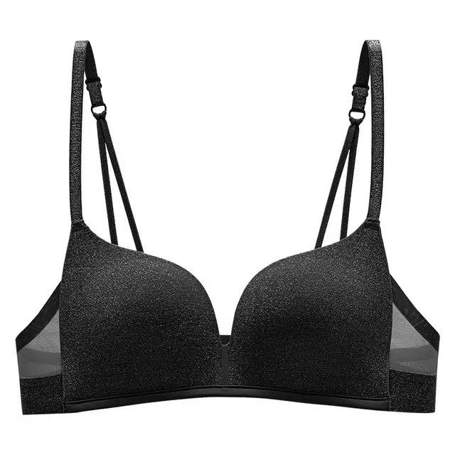 戴维诗 无痕光面内衣交叉美背露背细肩带小胸聚拢薄款无钢圈性感文胸 女款