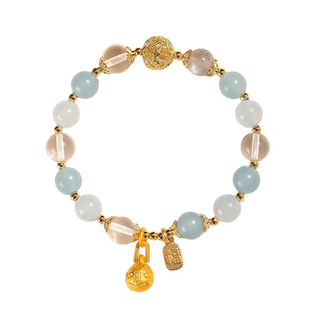 周百福 招财转运 小众设计 精致高级感 日常通勤百搭天然 白水晶 手串 男女同款情侣款