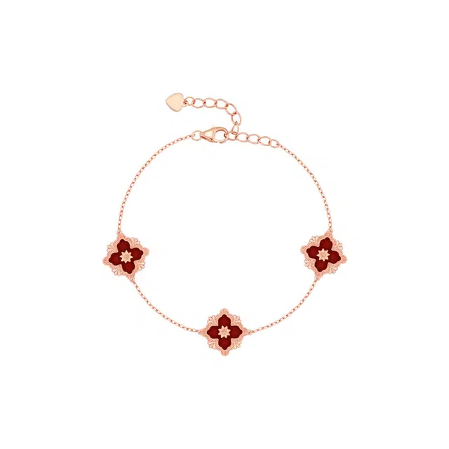 法思梵 幸运四叶草系列 轻奢优雅显气质 幸运四叶花 精致时尚百搭 #好运 可调节天然 玛瑙 手链 女款