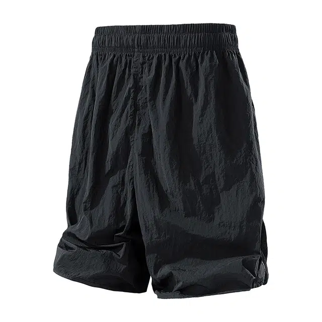 红蜻蜓 美式复古潮牌高街多巴胺薄款裤子基础微弹外穿宽松直筒运动中裤休闲短裤 男女同款